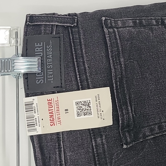 NWT Signature Levi Strauss black faded denim jeans boys size 18 slim - Picture 9 of 10